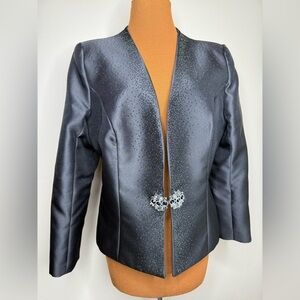 Lily & Taylor Black Blazer Jewel Embellishments Rhinestones Size 12